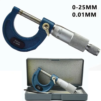 0-25 мм Окрашенная рамка Снаружи микрометрический штангенциркуль толщиномер измерительный инструмент