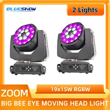 0 Duty Beam Zoom Big Bee Eye Moving Head 19x15 Вт Светодиодный Луч Света DMX b eye Stage Beam Lights Bee Eye Wash Lyre DJ Disco Party