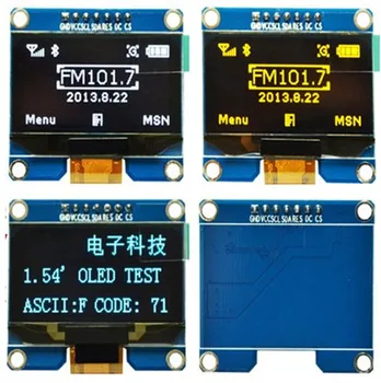 1,54-дюймовый 7-контактный синий OLED-модуль SPD0301 с интерфейсом IIC/SPI для привода 128 * 64