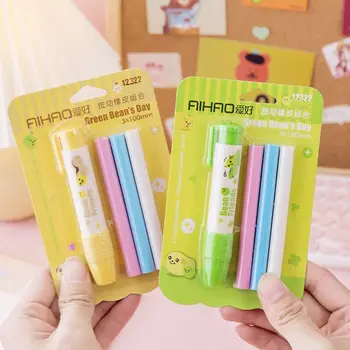 1 Комплект канцелярских школьных принадлежностей Lovely Cute Kawaii Press Pen Style Rubber Креативная Новинка, подарки для детей, Ластик для карандашей