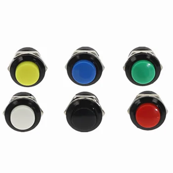 1 шт. 16-мм 2-контактный пластиковый кнопочный мгновенный переключатель 3A 150V 6 цветов
