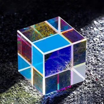 1 шт. Кубический научный куб, оптическая призма для фотосъемки с шестигранной призмой, украшение дома, Призматическое стекло для домашнего офисного декора.