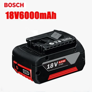 100% Оригинальная литий-ионная аккумуляторная батарея 18 В 6.0 А для запасных электроинструментов Bosch 10000 мАч, портативный индикатор замены