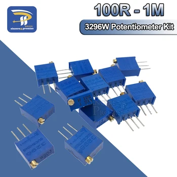 10ШТ 3296 комплект потенциометра Высокой Точности 3296 Вт Переменный Резистор 100R -1M 200R 500R 1k 2k 5K 10K 20K 50K 100K 200k 500k