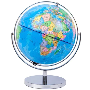13-дюймовый глобус мира с подставкой, поворачивается на 720 ° во всех направлениях, украшение рабочего стола, карта мира для школы, офиса