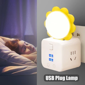 2 / 1шт Мини-светодиодный ночник USB-штекерная лампа Power Bank Перезаряжаемая USB-маленькая Книжная Лампа Для защиты глаз детей Настольная лампа для чтения
