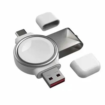 2 в 1 USB Type-c QI Smart USB Зарядное Устройство Для Часов Магнитная Беспроводная Зарядная Док-станция для Apple iWatch Серии 7 6 5 4 3 SE Шнур для Apple Watch