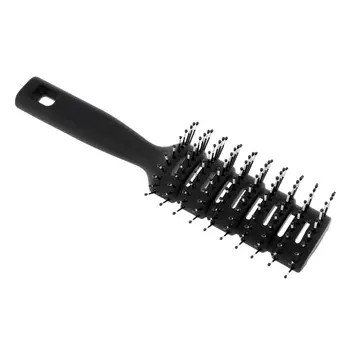 2-х Вентилируемая 10-рядная расческа для укладки волос феном для влажных и сухих длинных волос черного цвета