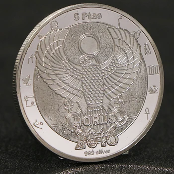 2016 год, Бог-орел из египетской мифологии Бастет, Серебряная монета с посеребренными памятными монетами, Декор для дома