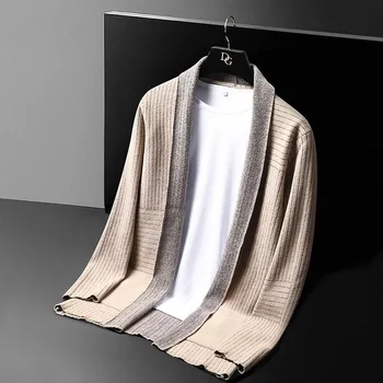 2022 весна и осень, новое пальто-кардиган, мужская корейская версия, молодежная однотонная свободная верхняя одежда, мужской свитер, качественный свитер