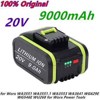 2022 Литий-ионная Аккумуляторная батарея 9.0Ah 20V для Worx WA3551 WA3551.1 WA3553 WA3641 WG629E WG546E WU268 для Электроинструментов Worx