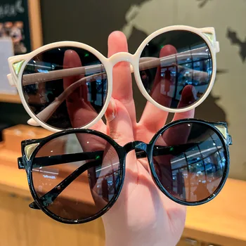 2022 Новые Детские Солнцезащитные очки Для девочек, бренд Cat Eye, Детские Очки для мальчиков, UV400 Линзы, Детские Солнцезащитные очки, Милые оттенки, Очки для водителя