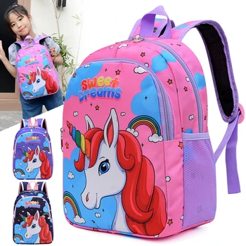 2022 Школьные сумки с единорогом для девочек Большой емкости, Мультяшный школьный рюкзак для детского сада, Рюкзаки для начальной школы, Kawaii Kids Bag