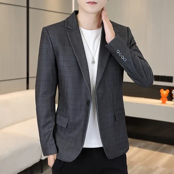 2023 four seasons новый бутик красивого досуга высокого класса корейской версии модного тренда slim men's small suit
