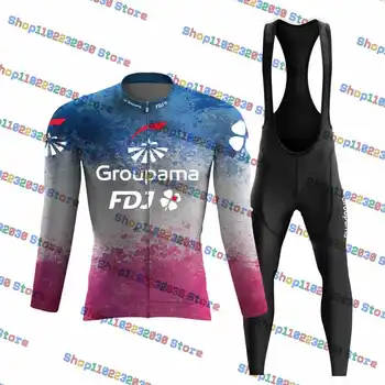 2023 Groupama FDJ Mix 3 Комплект Велосипедной Майки MTB Race Clothing С Длинным Рукавом Ropa Ciclismo Велосипедная Форма