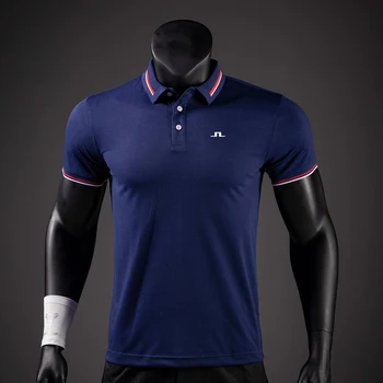 2023 Летние повседневные футболки J Lindeberg, мужские рубашки поло с коротким рукавом, рабочие рубашки, быстросохнущая футболка, пуловер для спортивной рыбалки, гольфа