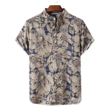 2023 Летний Новый молодежный мужской топ в Гавайском пляжном стиле, модная повседневная Легкая Дышащая Высококачественная рубашка с коротким рукавом