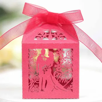 20шт Подарочная коробка для жениха и невесты, вырезанная лазером, свадебные сувениры и подарки, коробка для конфет, драже, Подарочная коробка для свадьбы, Дня рождения, Коробка для свадебных подарков