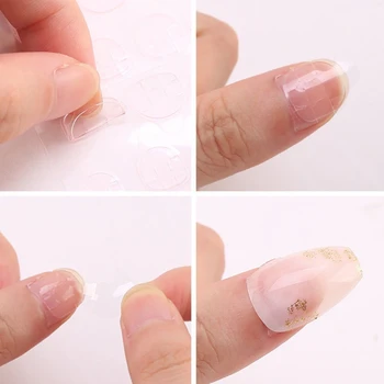 24x / комплект Практичных двухсторонних наклеек для ногтей, дышащего прозрачного розового желеобразного клея для женщин и девочек