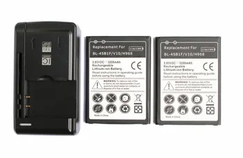 2x3200 мАч BL-45B1F 3,85 В постоянного тока Сменный Литий-ионный Аккумулятор + Универсальное Настенное Зарядное Устройство USB Для LG BL-45B1F/V10/H968