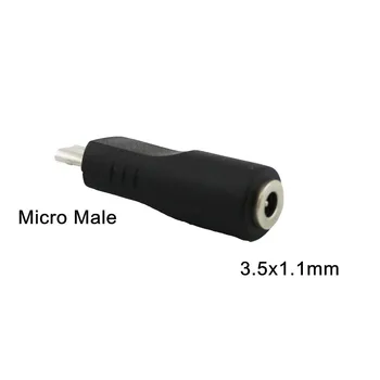 2шт 3,5x1,1 мм Разъем для подключения к Micro USB, 5-Контактный Штекер, Преобразователь питания постоянного Тока, Адаптер Зарядного Устройства, Прямой Черный