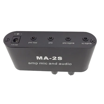 3,5 мм конденсаторный микрофон, усилитель для наушников, музыкальный предусилитель звука, микшерный пульт MA-2S