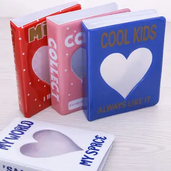 3-дюймовый Держатель фотокарточки Heart Love Hollow Фотоальбом с 36 карманами, папка для карточек Kpop, футляр для хранения фотографий Mini Idol, Коллекционная книга