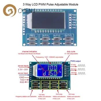 3-полосный Цифровой генератор сигналов с ЖК-подсветкой, Прямоугольный Модуль PWM с регулируемым коэффициентом полезного действия по частоте импульсов