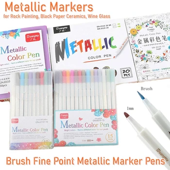 30 цветов металлических маркеров, тонкие металлические маркерные кисти для каллиграфии, ручки для черной бумаги, скрапбукинга, рукоделия, искусства Rock Egg