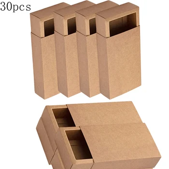 30шт Крафт-коробок Подарочная коробка выдвижного типа, упаковка трусиков, носков, контейнер для цветочного чая, коробки для упаковки печенья, шоколада, декор для вечеринки