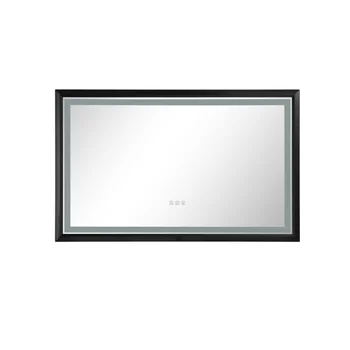 40*24 Черное Металлическое зеркало в рамке Для ванной Комнаты Квадратное Настенное Зеркало В Рамке Из Взрывозащищенного материала \\nVanity Mirror