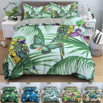 5 Стилей Набор пододеяльников с тропическими листьями, комплект постельного белья, домашний текстиль с бабочками, Мягкое постельное белье размера 