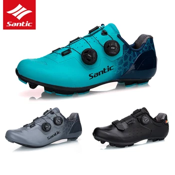 5 Стильных Велосипедных Ботинок SANTIC С Подошвой Из Углеродного Волокна Pro Road Bike MTB, Мужская Велосипедная Обувь, Сверхлегкая Дышащая Одежда, Самоблокирующаяся Обувь