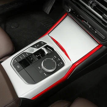 6 Предметов, Декоративная крышка центральной панели переключения передач автомобиля, Защитная наклейка для интерьера, Аксессуары для укладки BMW 3 Серии G20