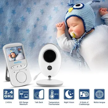 605 babyphone камера радионяня 2,4-дюймовый ЖК-дисплей детская камера ИК Ночного Видения Датчик Температуры 8 Колыбельных Видеодомофонов