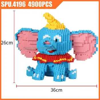 8670 4900шт Милый Кавайный слон-животное, Мини-алмазная модель, строительные блоки, игрушечный кирпич