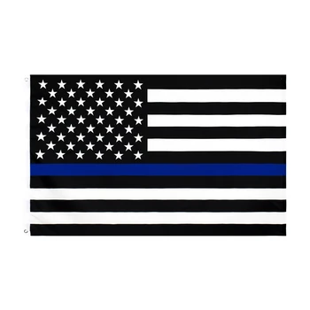 90*150 см полиэстер мемориал полиции первого реагирования Соединенных Штатов АМЕРИКИ флаг тонкой голубой линии