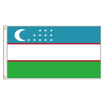90x150 см UZB Государственный флаг Республики Узбекистан