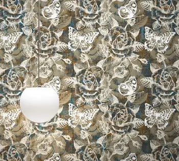 beibehang пользовательские американские ретро обои с розами и бабочками для гостиной, настенные обои, 3D наклейки на стены