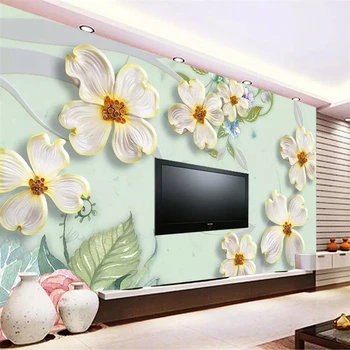 Beibehang Пользовательские обои 3d фреска с тиснением цветы пион фоны стены гостиной papel de parede para quarto 3D обои