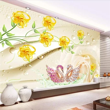 beibehang Пользовательские обои 3d papel de parede фотообои алмазный цветок стерео фон стены гостиная спальня 3D обои
