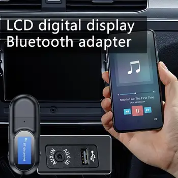Bluetooth-совместимый передатчик T17, ЖК-цифровой дисплей, превосходное качество передачи голоса, беспроводной Bluetooth-совместимый адаптер для автомобиля