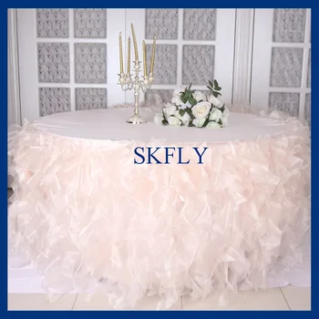 CL010DNice свадебная 5-футовая круглая 120-дюймовая круглая румяно-розовая скатерть из вьющейся ивы с топом или юбкой для стола
