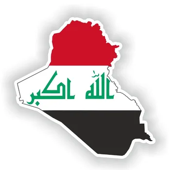 Dawasaru Карта Ирака Флаг Автомобиля Наклейка На Окно Наклейка Для Ноутбука Грузовик Мотоциклы Автоаксессуары ПВХ, 13см * 13см
