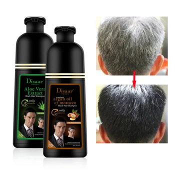 DISAAR 400 МЛ Покрывает Седые волосы Марокканским аргановым маслом Для ухода за волосами Fast Magic Black Hair Shampoo, Восстанавливает Поврежденные, делает Секущиеся волосы грубыми