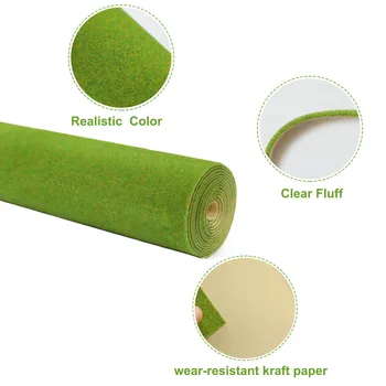 Evemodel 40см * 200см Зеленый травяной коврик, искусственный газонный ковер толщиной 2 мм, модель архитектурного макета CP2138