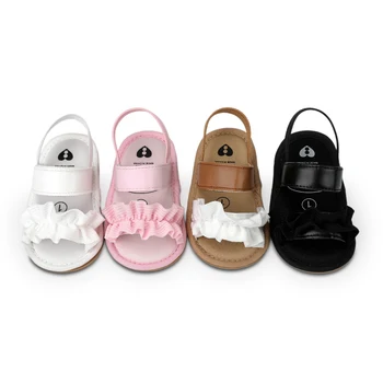 FOCUSNORM 4 цвета; Летние Сандалии для маленьких девочек и мальчиков; Обувь принцессы на плоской подошве с рюшами и открытым носком; Первый ходок для младенцев;