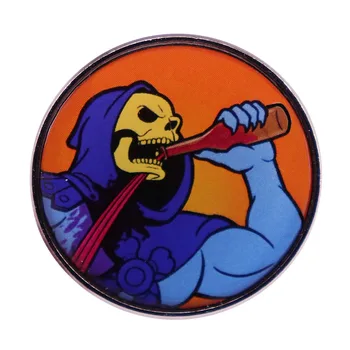 He-Man x Властелины Вселенной Пьют вино, брошь-скелет, булавка для лацкана, классический значок с комиксами