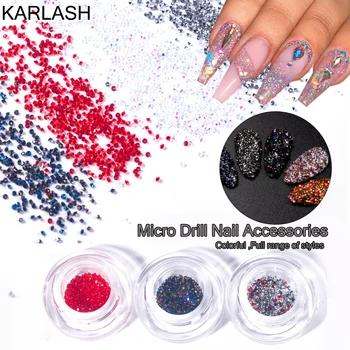 KARLASH Crystal AB Micro Nail стразы Смешанного размера Черные прозрачные серебряные крошечные бусины для ногтей Gem Strass Украшения для ногтей Маникюр