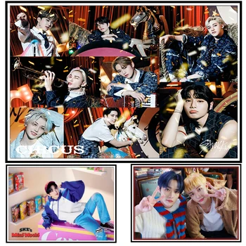 Kpop Stray Kids Плакат НОВЫЙ альбом NOEASY Плакат Наклейки на стену HD Фотопечать Корейская мода Милые Мальчики Плакат Фотография Подарки фанатам
